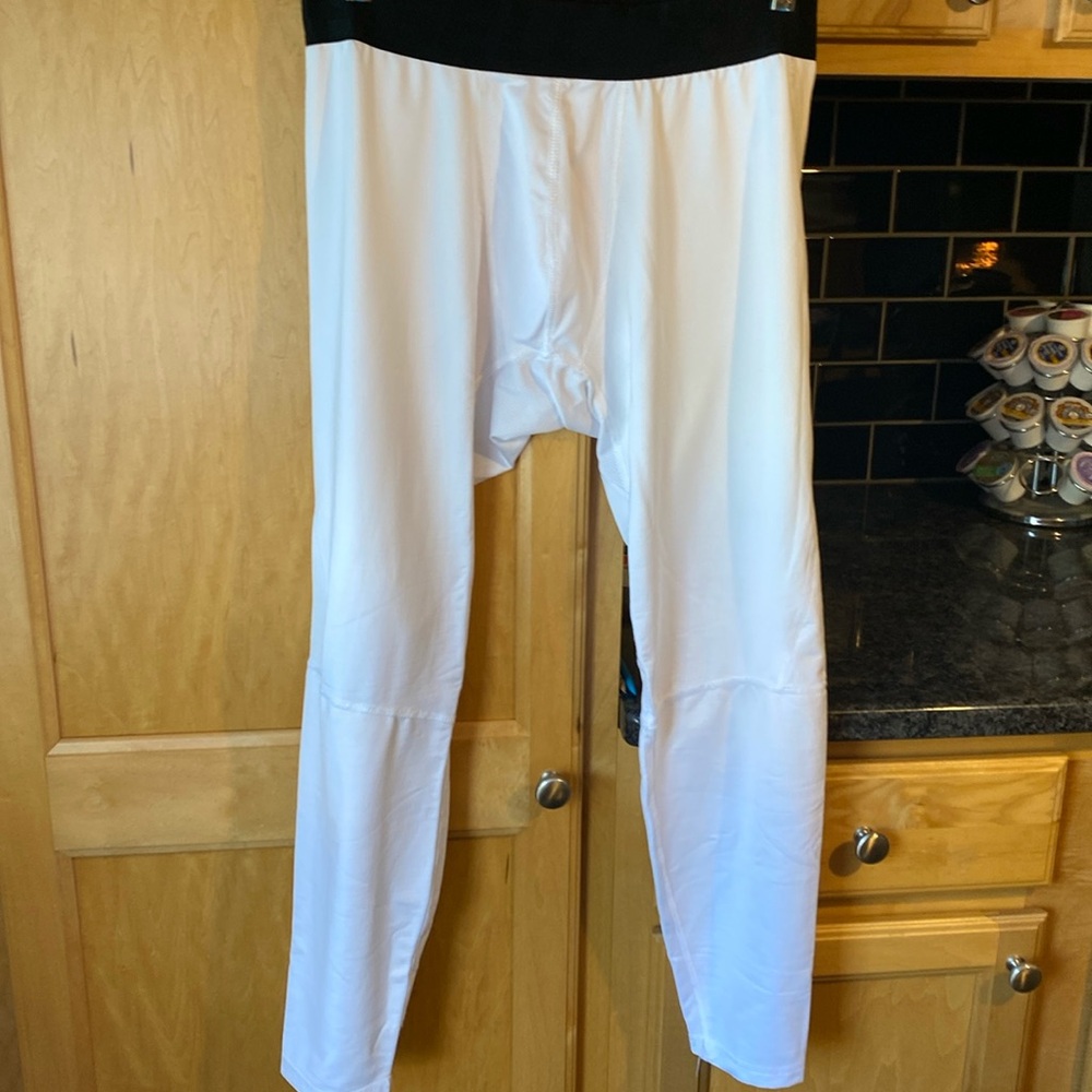 Russell men’s leggings, size Large, 36-38. White, like new condition.